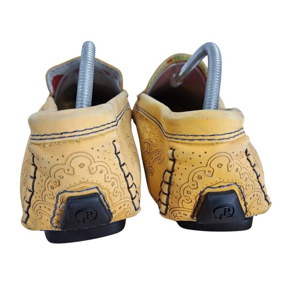Robert Graham Yellow Leather Paisley Slip On Driving Moccasins Size 12 Shoes main image 8